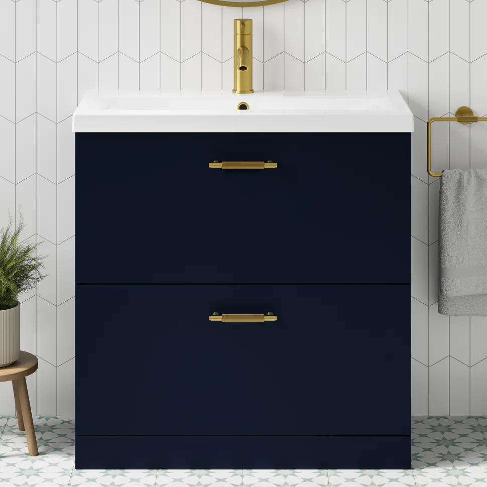 Erin 800mm Floorstanding 2 Drawer Vanity Unit & Basin