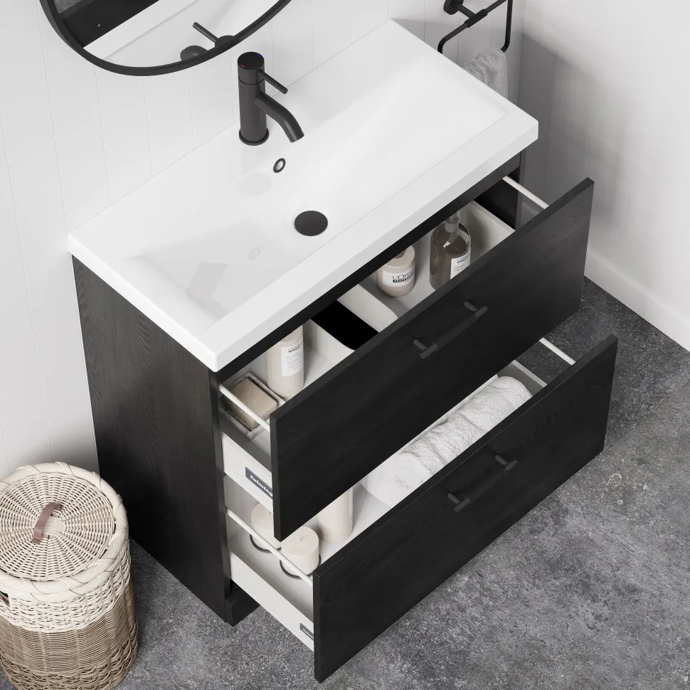 Erin 800mm Floorstanding 2 Drawer Vanity Unit & Basin