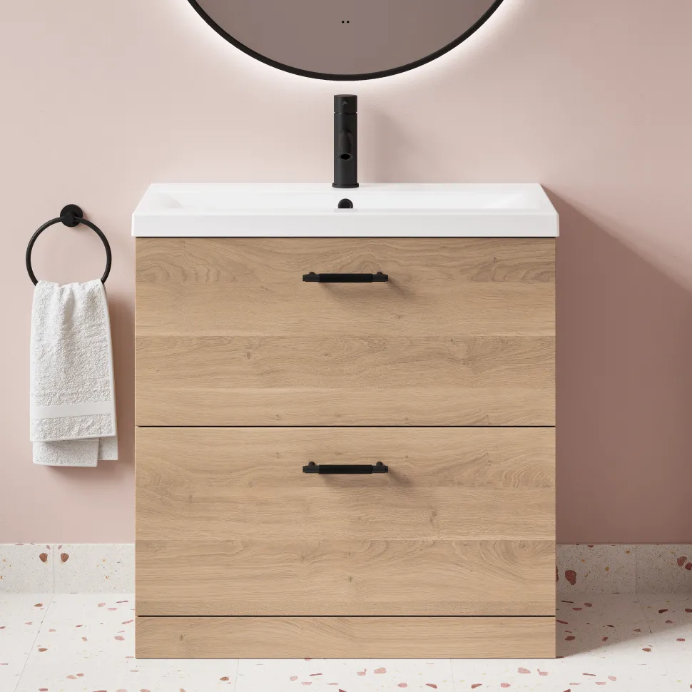 Erin 800mm Floorstanding 2 Drawer Vanity Unit & Basin