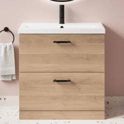 Erin 800mm Floorstanding 2 Drawer Vanity Unit & Basin