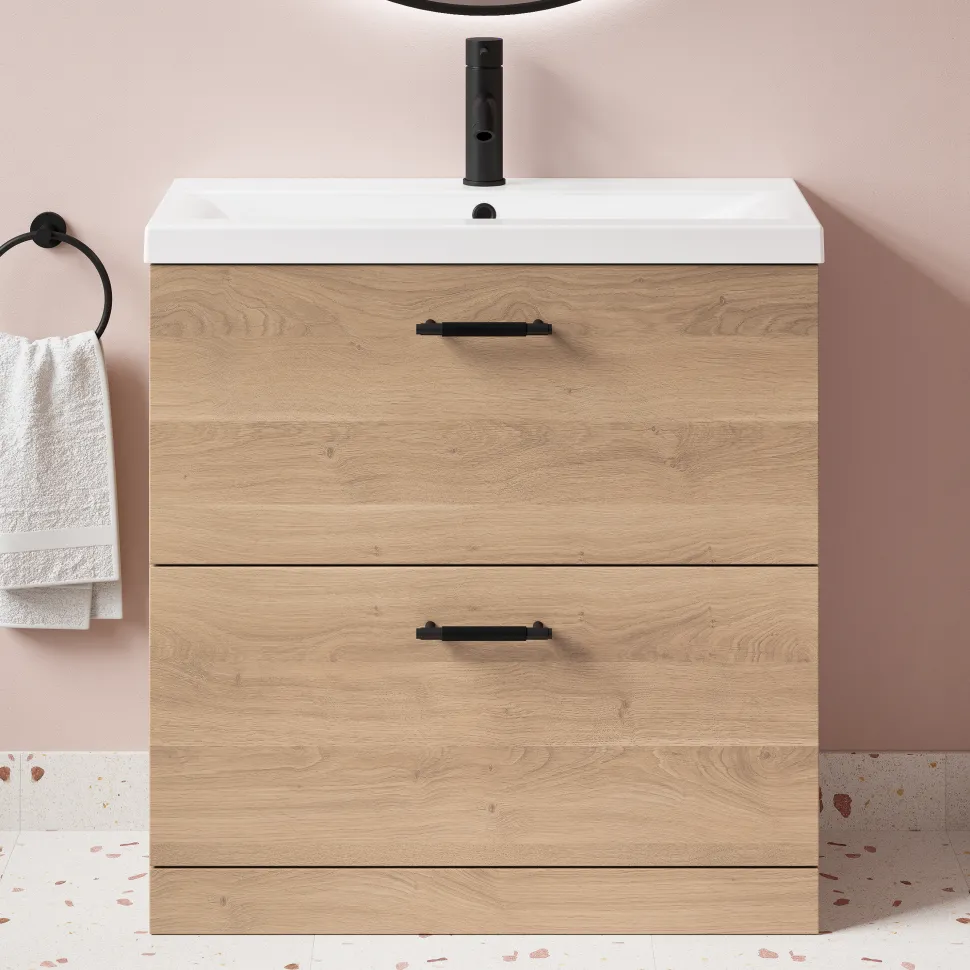 Erin 800mm Floorstanding 2 Drawer Vanity Unit & Basin