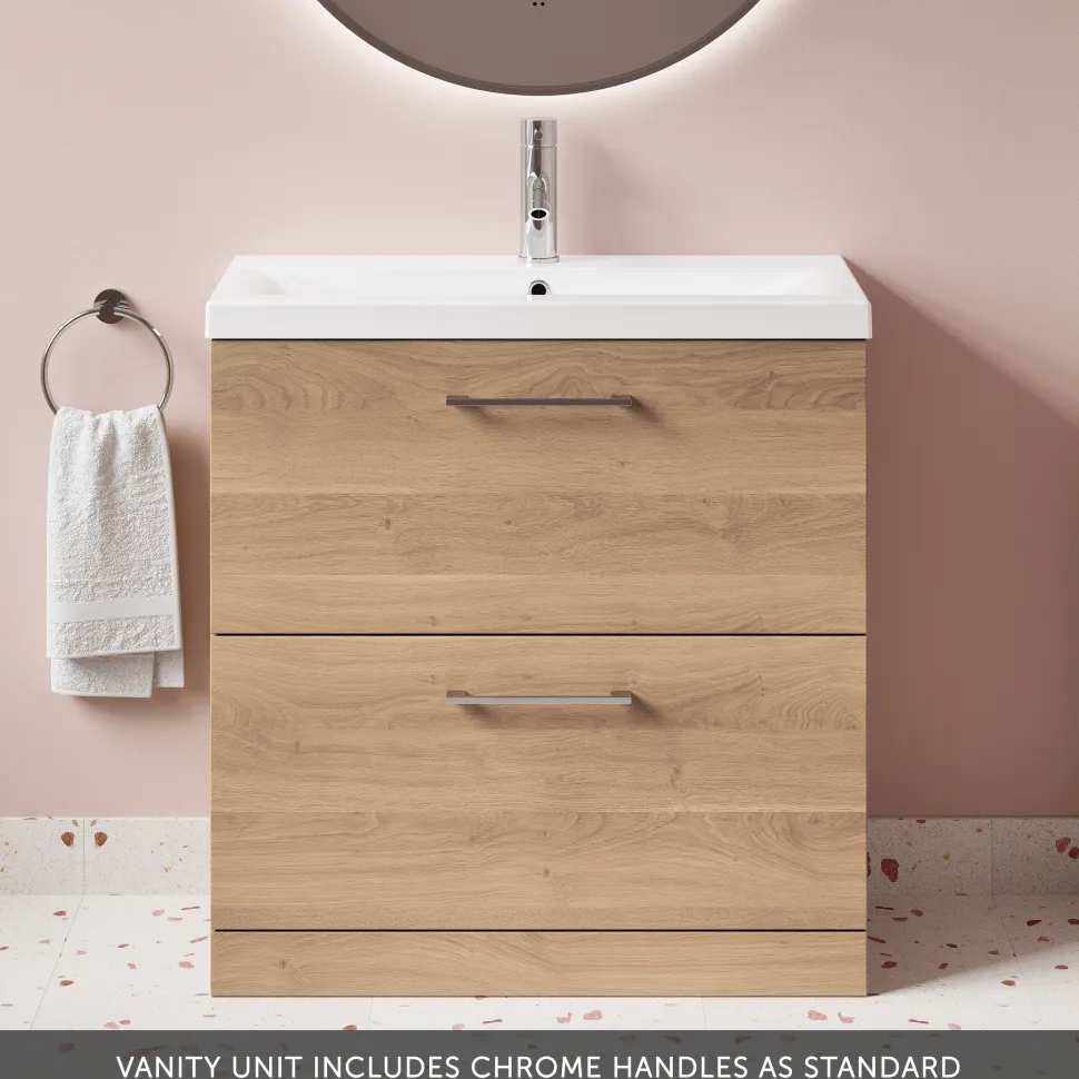Erin 800mm Floorstanding 2 Drawer Vanity Unit & Basin