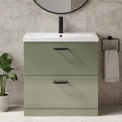 Erin 800mm Floorstanding 2 Drawer Vanity Unit & Basin