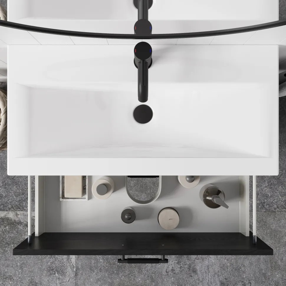 Erin 800mm Floorstanding 2 Drawer Vanity Unit & Basin