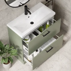 Erin 800mm Floorstanding 2 Drawer Vanity Unit & Basin