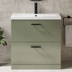 Erin 800mm Floorstanding 2 Drawer Vanity Unit & Basin
