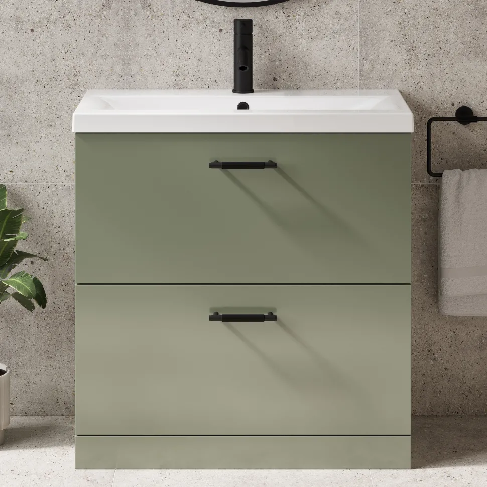 Erin 800mm Floorstanding 2 Drawer Vanity Unit & Basin