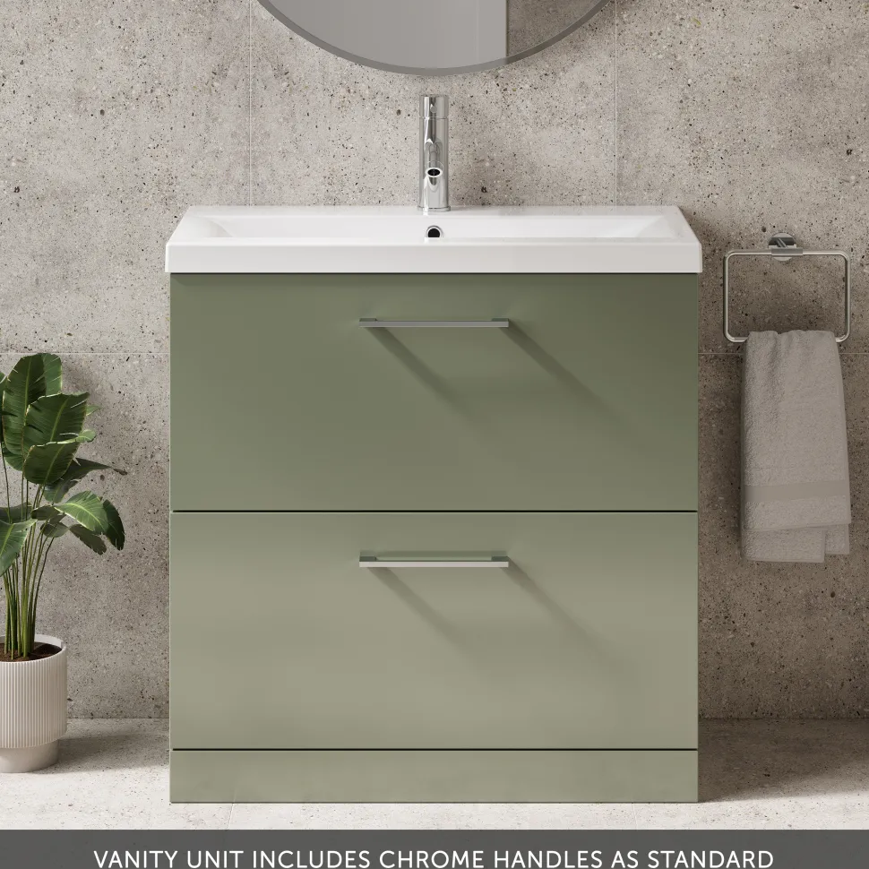 Erin 800mm Floorstanding 2 Drawer Vanity Unit & Basin