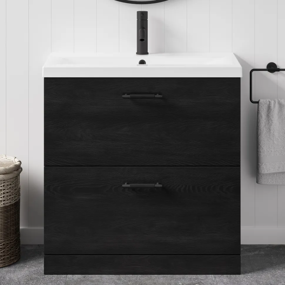 Erin 800mm Floorstanding 2 Drawer Vanity Unit & Basin