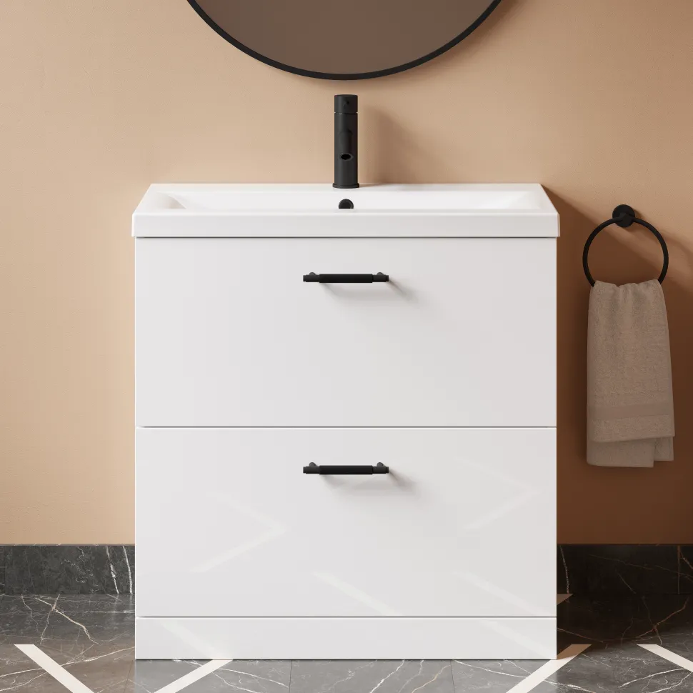 Erin 800mm Floorstanding 2 Drawer Vanity Unit & Basin