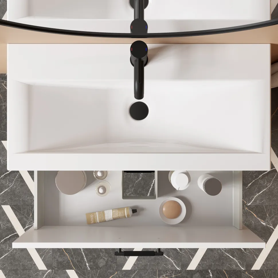 Erin 800mm Floorstanding 2 Drawer Vanity Unit & Basin