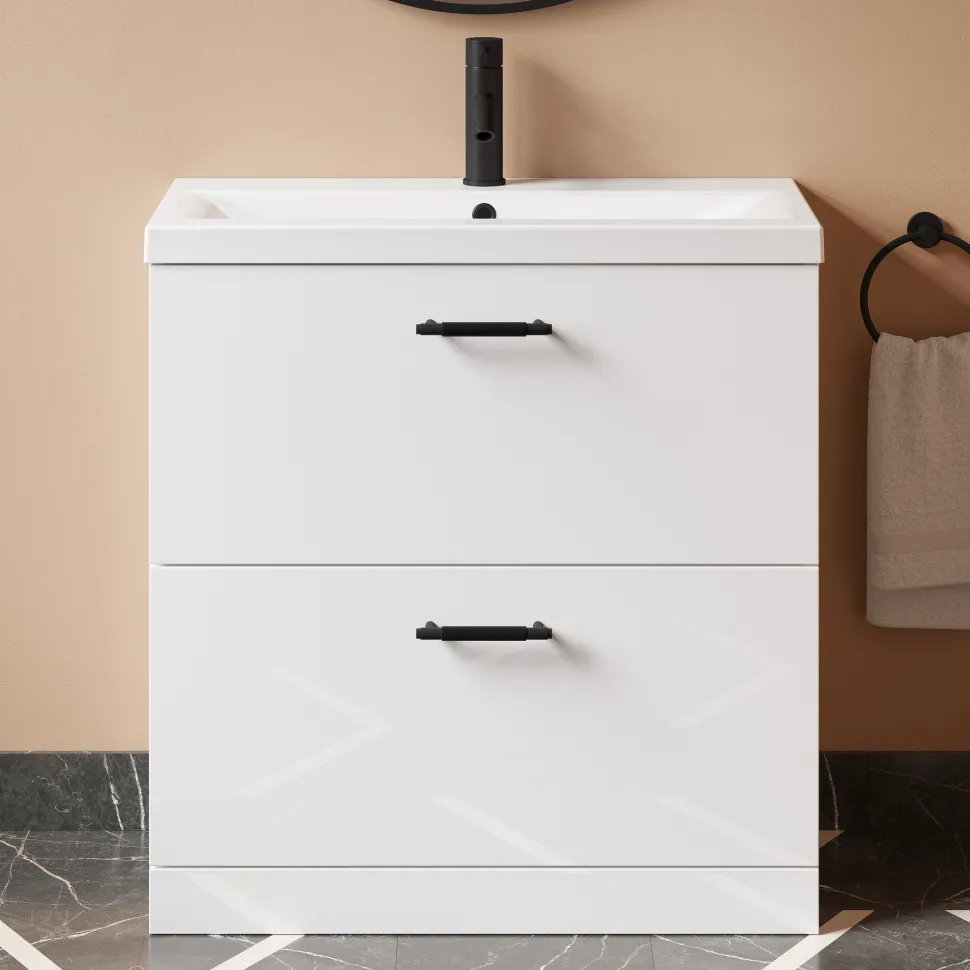 Erin 800mm Floorstanding 2 Drawer Vanity Unit & Basin