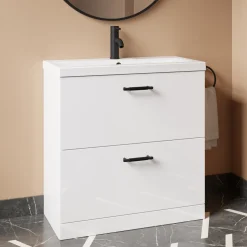 Erin 800mm Floorstanding 2 Drawer Vanity Unit & Basin