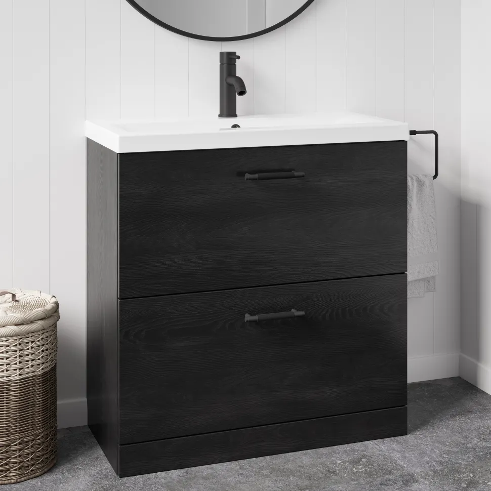 Erin 800mm Floorstanding 2 Drawer Vanity Unit & Basin