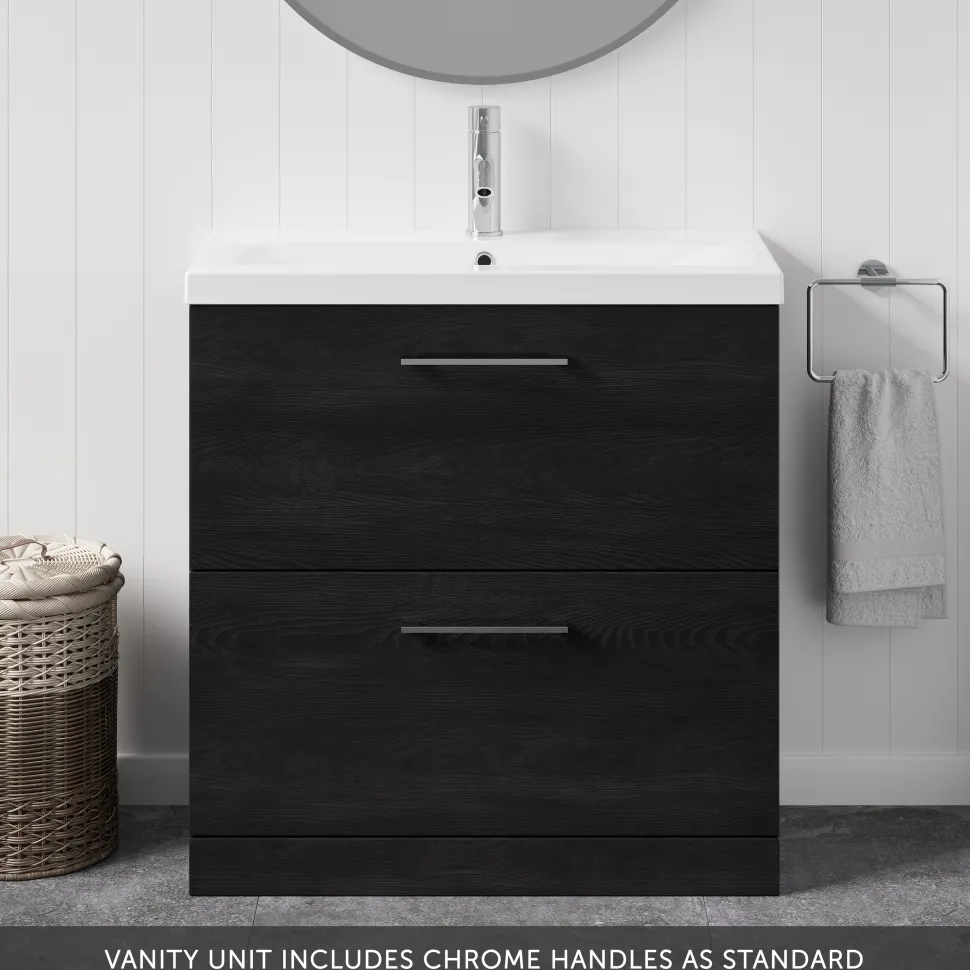 Erin 800mm Floorstanding 2 Drawer Vanity Unit & Basin