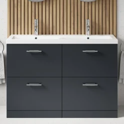 Erin 1200mm Floorstanding 4 Drawer Vanity Unit & Double Basin