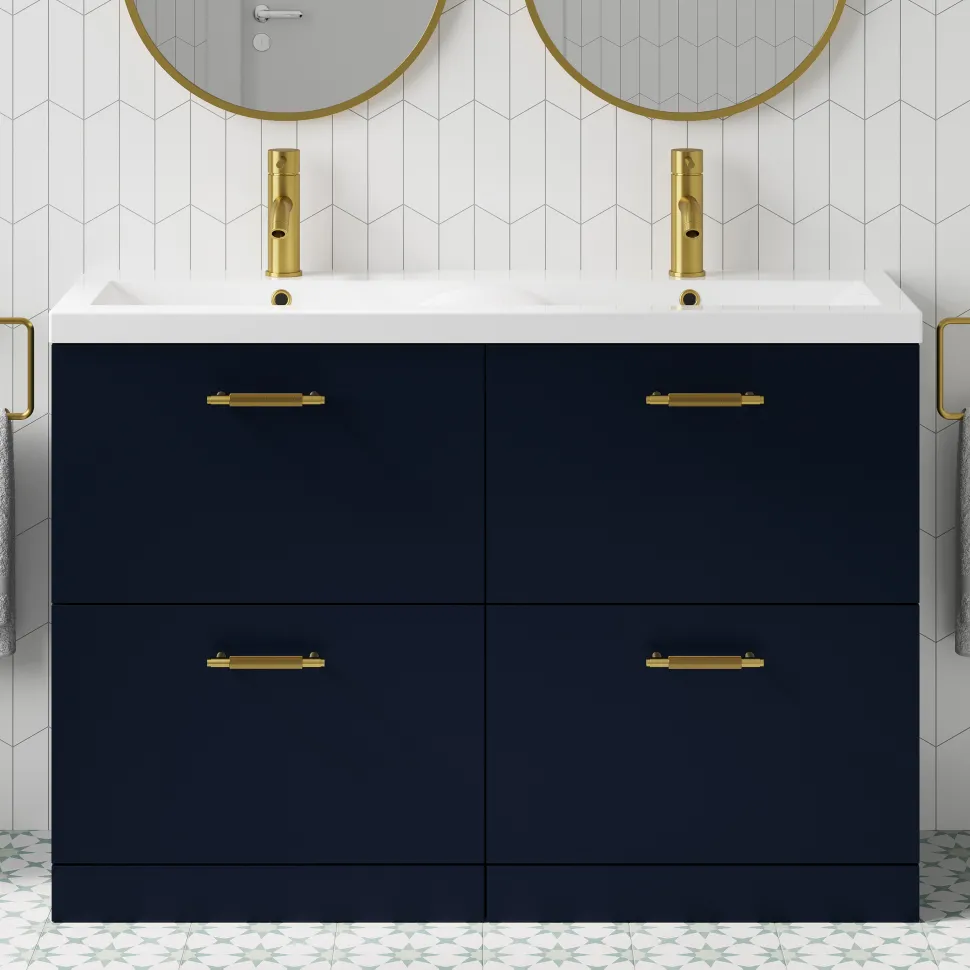 Erin 1200mm Floorstanding 4 Drawer Vanity Unit & Double Basin