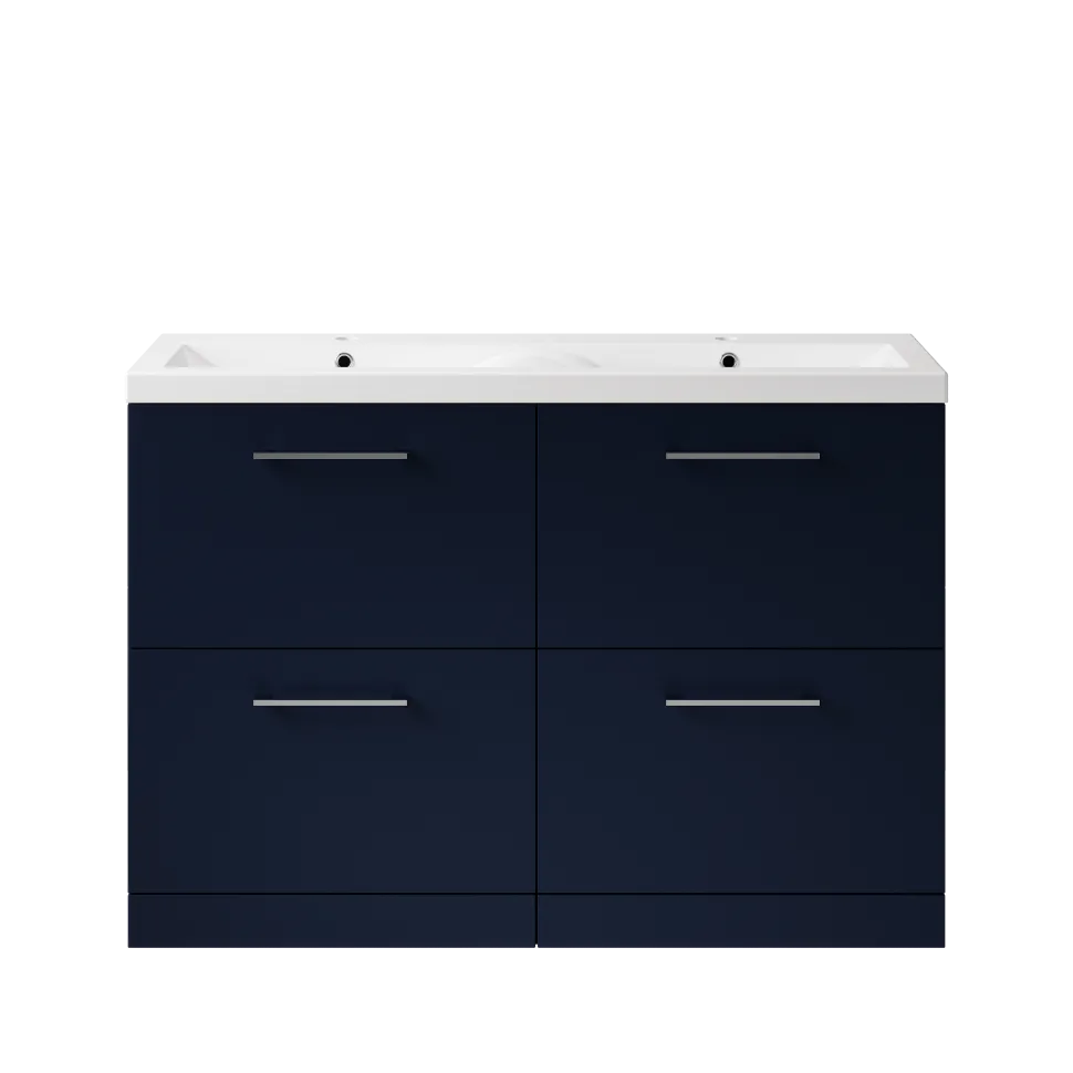 Erin 1200mm Floorstanding 4 Drawer Vanity Unit & Double Basin