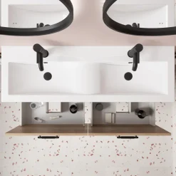 Erin 1200mm Floorstanding 4 Drawer Vanity Unit & Double Basin