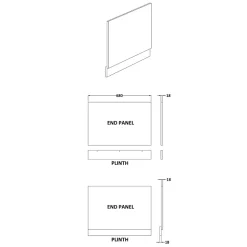 Erin 700mm L-Shaped Square End Bath Panel