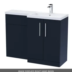 Erin 1100mm Matt Blue Combination Bathroom 2 Door Sink & Toilet Unit