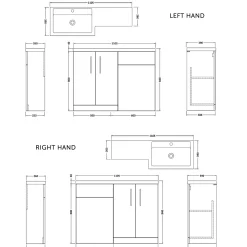 Erin 1100mm Matt Blue Combination Bathroom 2 Door Sink & Toilet Unit