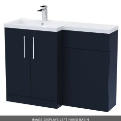 Erin 1100mm Matt Blue Combination Bathroom 2 Door Sink & Toilet Unit