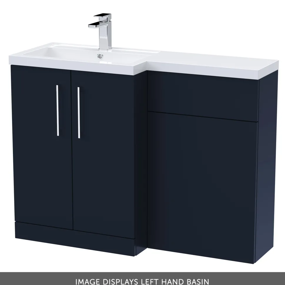 Erin 1100mm Matt Blue Combination Bathroom 2 Door Sink & Toilet Unit