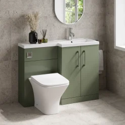Erin 1100mm Satin Green Combination Bathroom 2 Door Sink & Toilet Unit