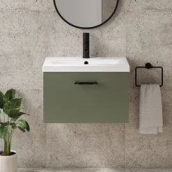 Erin 600mm Wall Mounted 1 Drawer Vanity Unit & Basin
