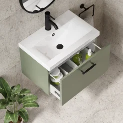Erin 600mm Wall Mounted 1 Drawer Vanity Unit & Basin