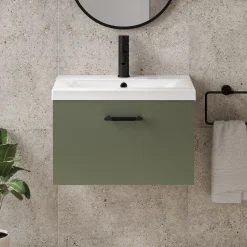 Erin 600mm Wall Mounted 1 Drawer Vanity Unit & Basin