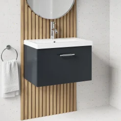 Erin 600mm Wall Mounted 1 Drawer Vanity Unit & Basin