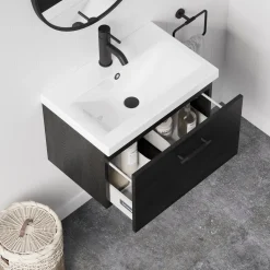 Erin 600mm Wall Mounted 1 Drawer Vanity Unit & Basin