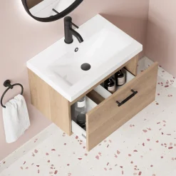 Erin 600mm Wall Mounted 1 Drawer Vanity Unit & Basin