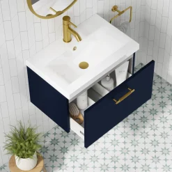 Erin 600mm Wall Mounted 1 Drawer Vanity Unit & Basin