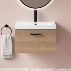 Erin 600mm Wall Mounted 1 Drawer Vanity Unit & Basin