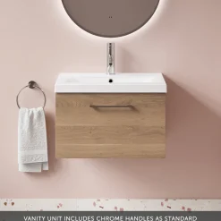 Erin 600mm Wall Mounted 1 Drawer Vanity Unit & Basin