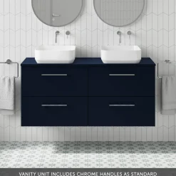Erin 1200mm Wall Mounted 4 Drawer Vanity Unit & Double Countertop