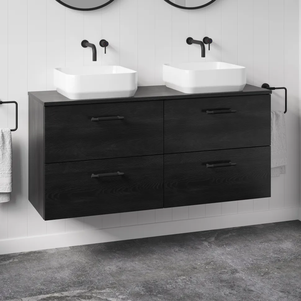 Erin 1200mm Wall Mounted 4 Drawer Vanity Unit & Double Countertop