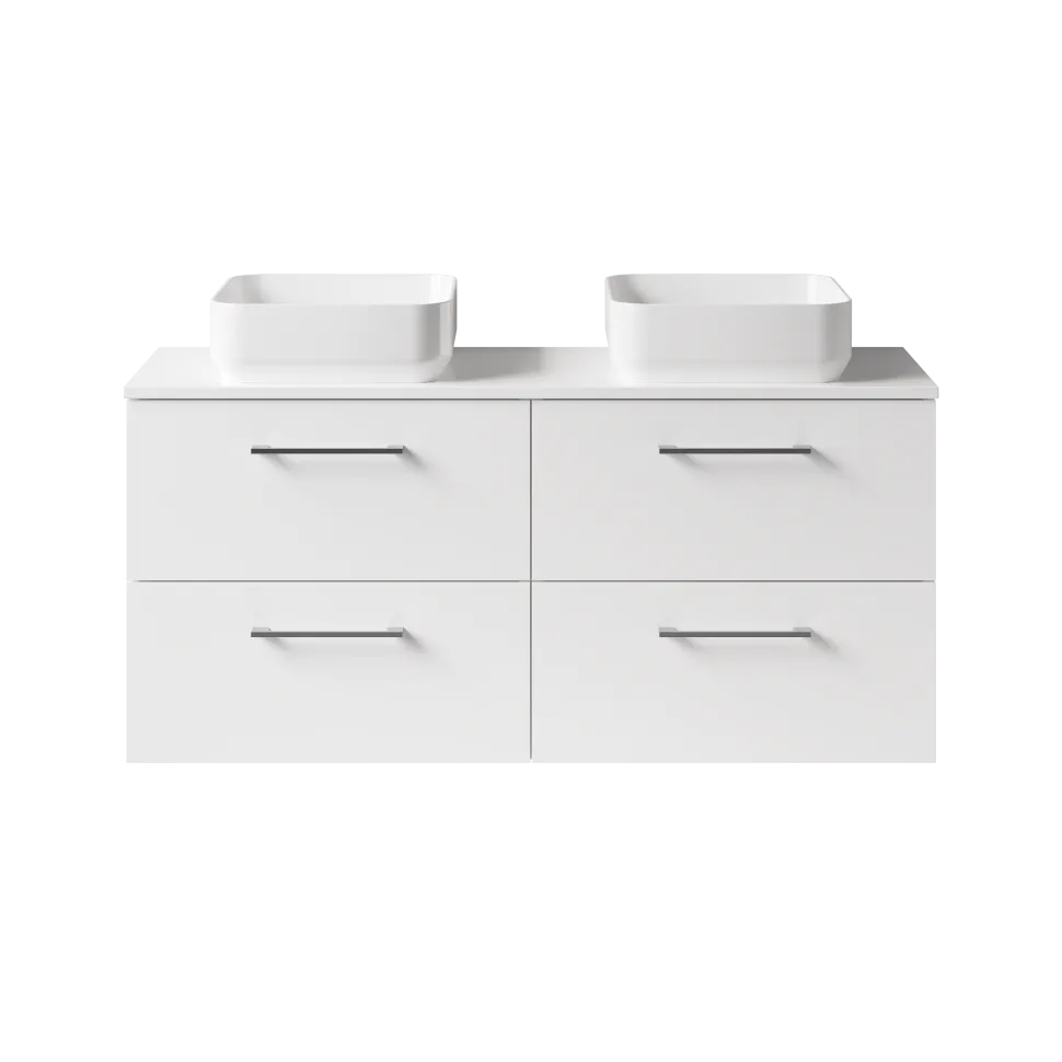 Erin 1200mm Wall Mounted 4 Drawer Vanity Unit & Double Countertop