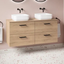Erin 1200mm Wall Mounted 4 Drawer Vanity Unit & Double Countertop