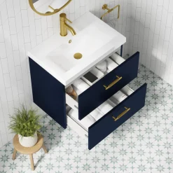 Erin 600mm Wall Mounted 2 Drawer Vanity Unit & Basin