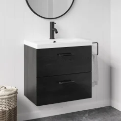 Erin 600mm Wall Mounted 2 Drawer Vanity Unit & Basin