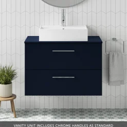 Erin 800mm Wall Mounted 2 Drawer Vanity Unit & Countertop