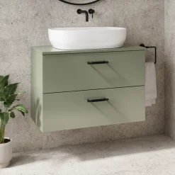 Erin 800mm Wall Mounted 2 Drawer Vanity Unit & Countertop