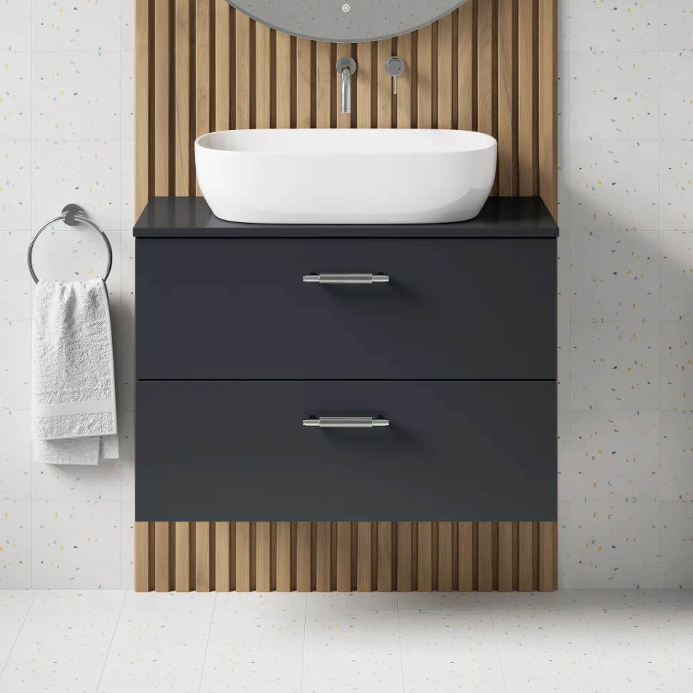 Erin 800mm Wall Mounted 2 Drawer Vanity Unit & Countertop