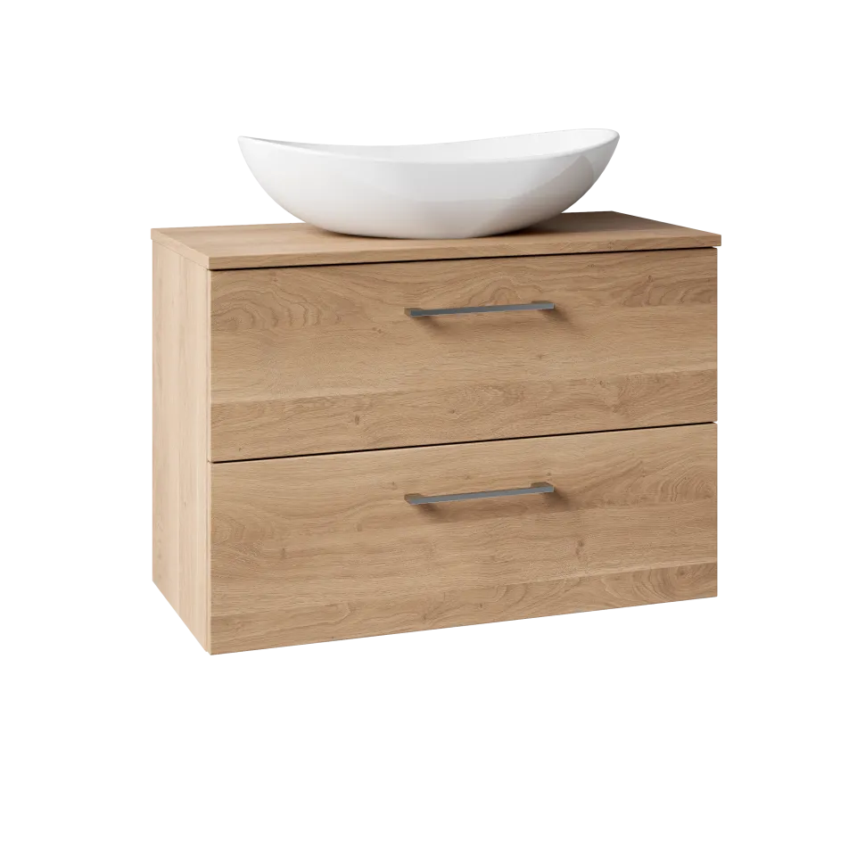 Erin 800mm Wall Mounted 2 Drawer Vanity Unit & Countertop