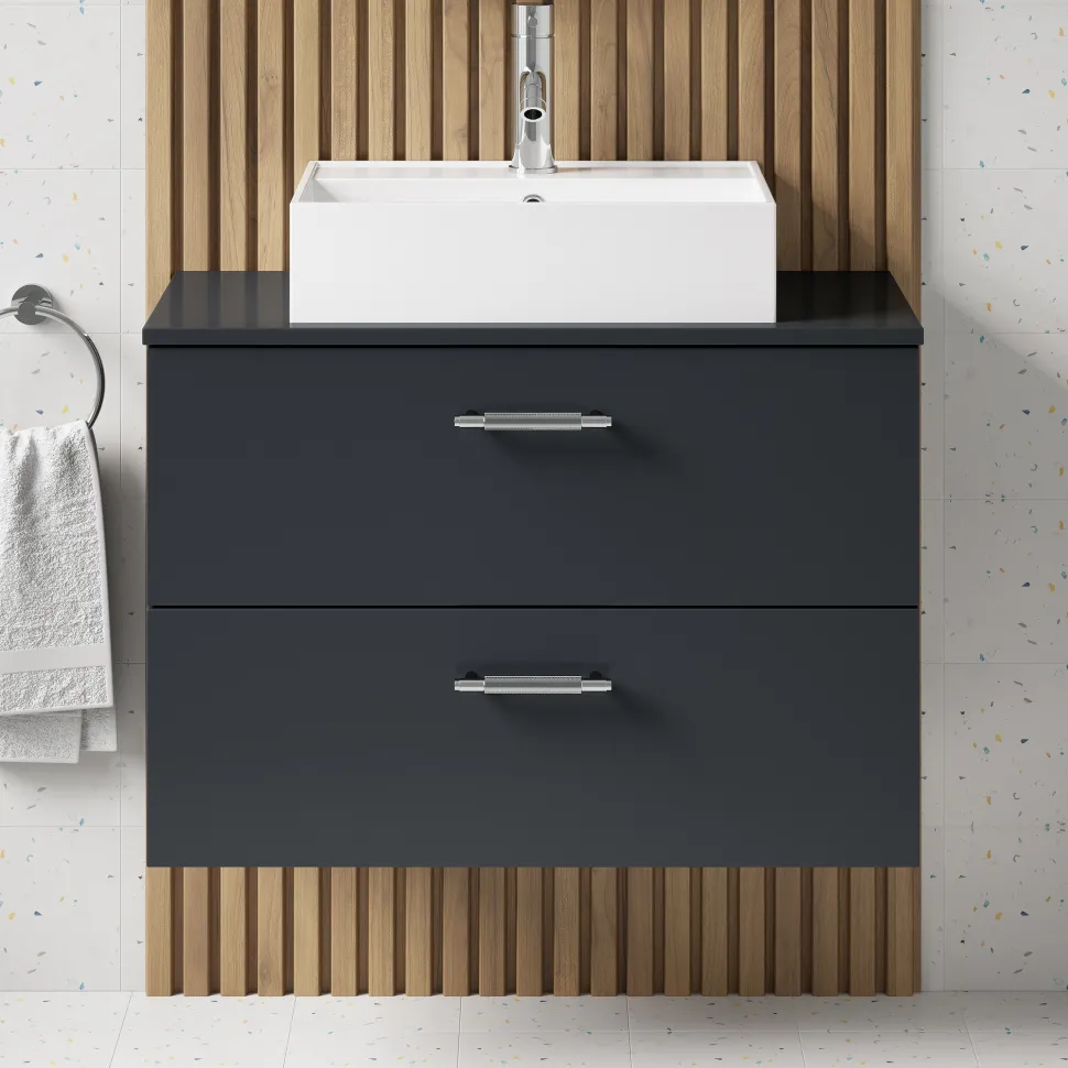 Erin 800mm Wall Mounted 2 Drawer Vanity Unit & Countertop
