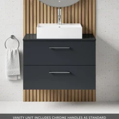 Erin 800mm Wall Mounted 2 Drawer Vanity Unit & Countertop